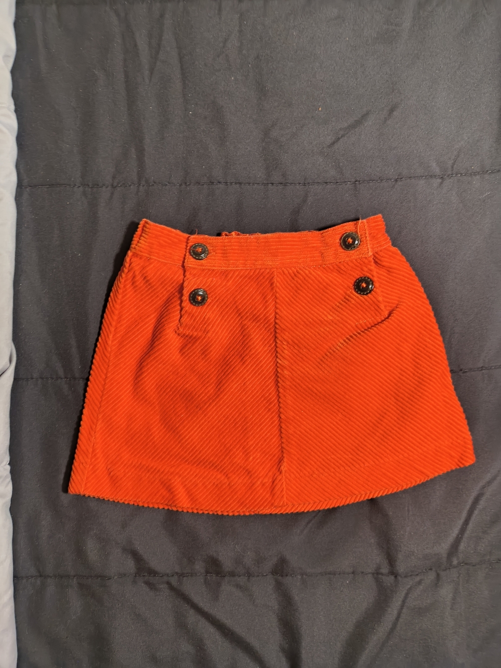 Janie and Jack Orange Corduroy Button-Front Girls Skirt
